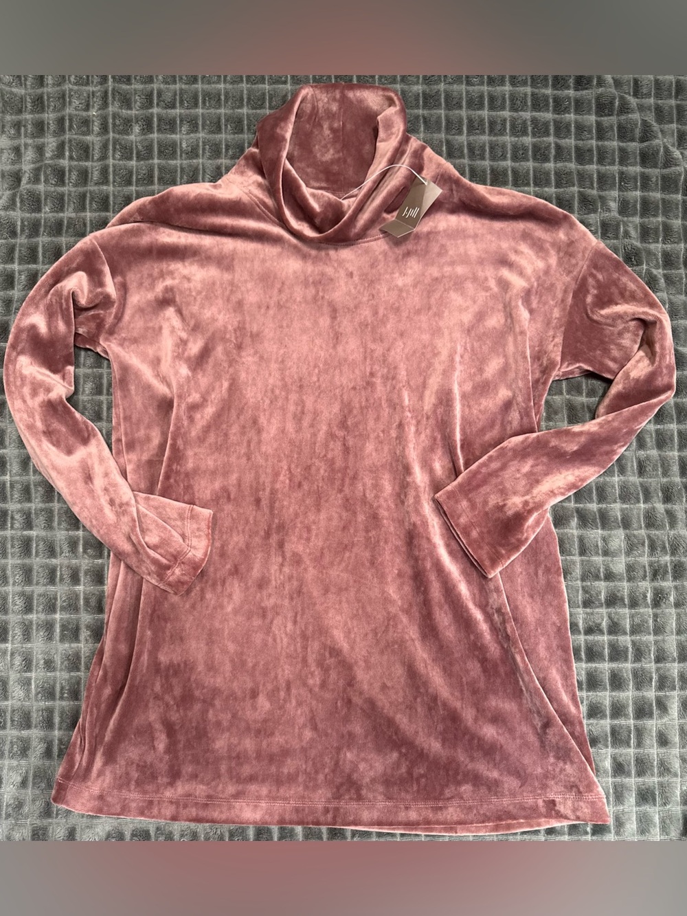 ❤️ NWT J. Jill Small Velvet Neck Tunic Sweater Mauve Pink Pure Jill Casual B7